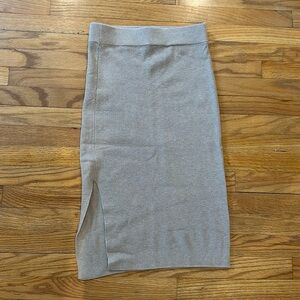 WHITE + WARREN KNIT MIDI LENGTH SKIRT TAN SIZE S WORN JUST A FEW TIMES!